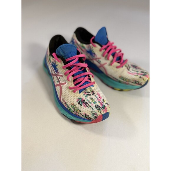 Asics Gel Nimbus 24 Womens Sz 8.5 M Tropical White Pink Running Sneakers Shoes - Picture 5 of 15